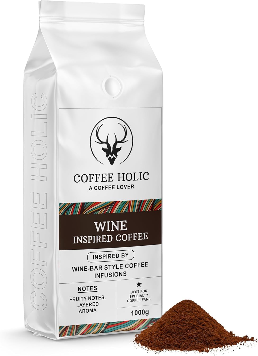 Coffeeholic Wine Inspired Ground Coffee 1kg | Dark Roast