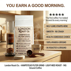 London Roast Co Hampstead Grind Ground Coffee 1kg | Light-Medium Roast