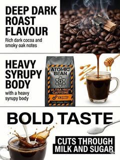 Atomic Bean Ultra High Caffeine Coffee Beans 1kg | Dark Roast