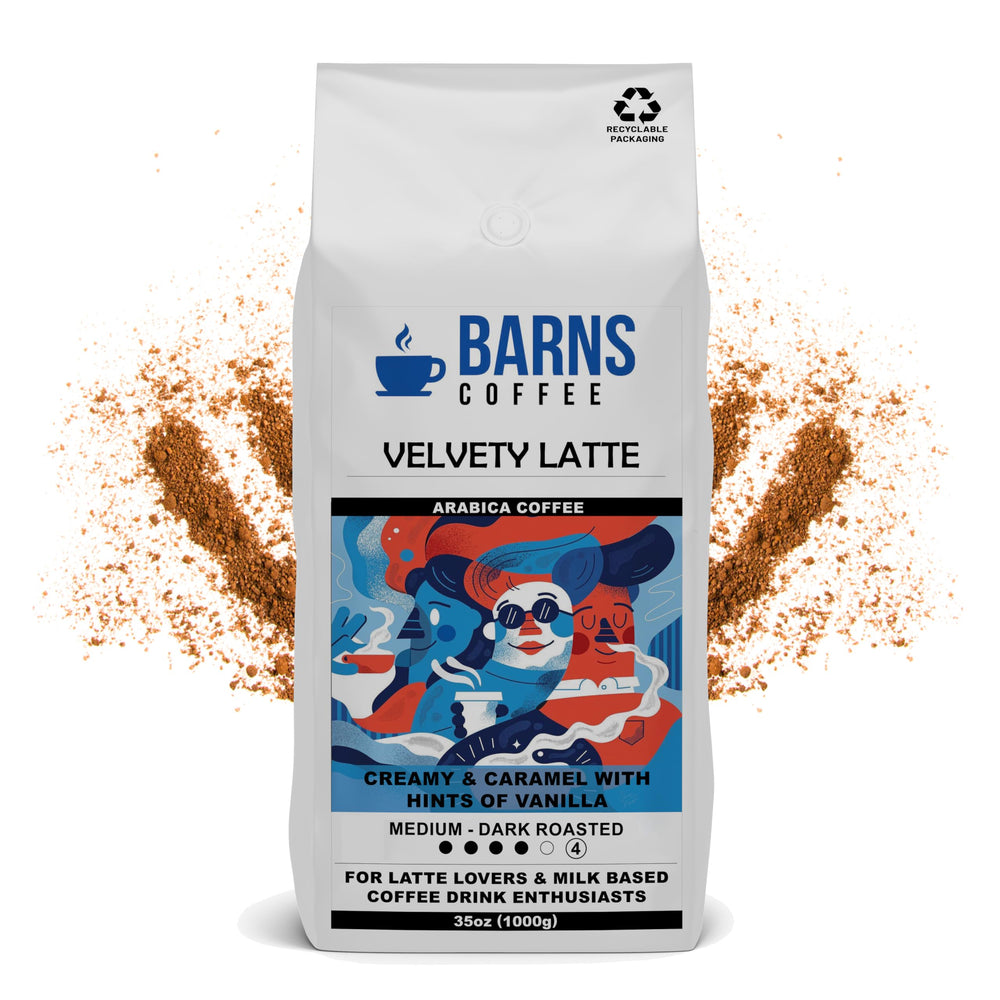 Barns Velvety Latte Ground Coffee 1kg | Dark Roast