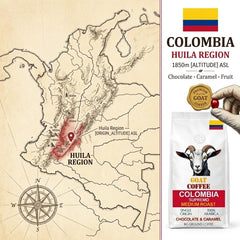 Goat Coffee Colombia Supremo Ground Coffee 1kg | Medium Roast