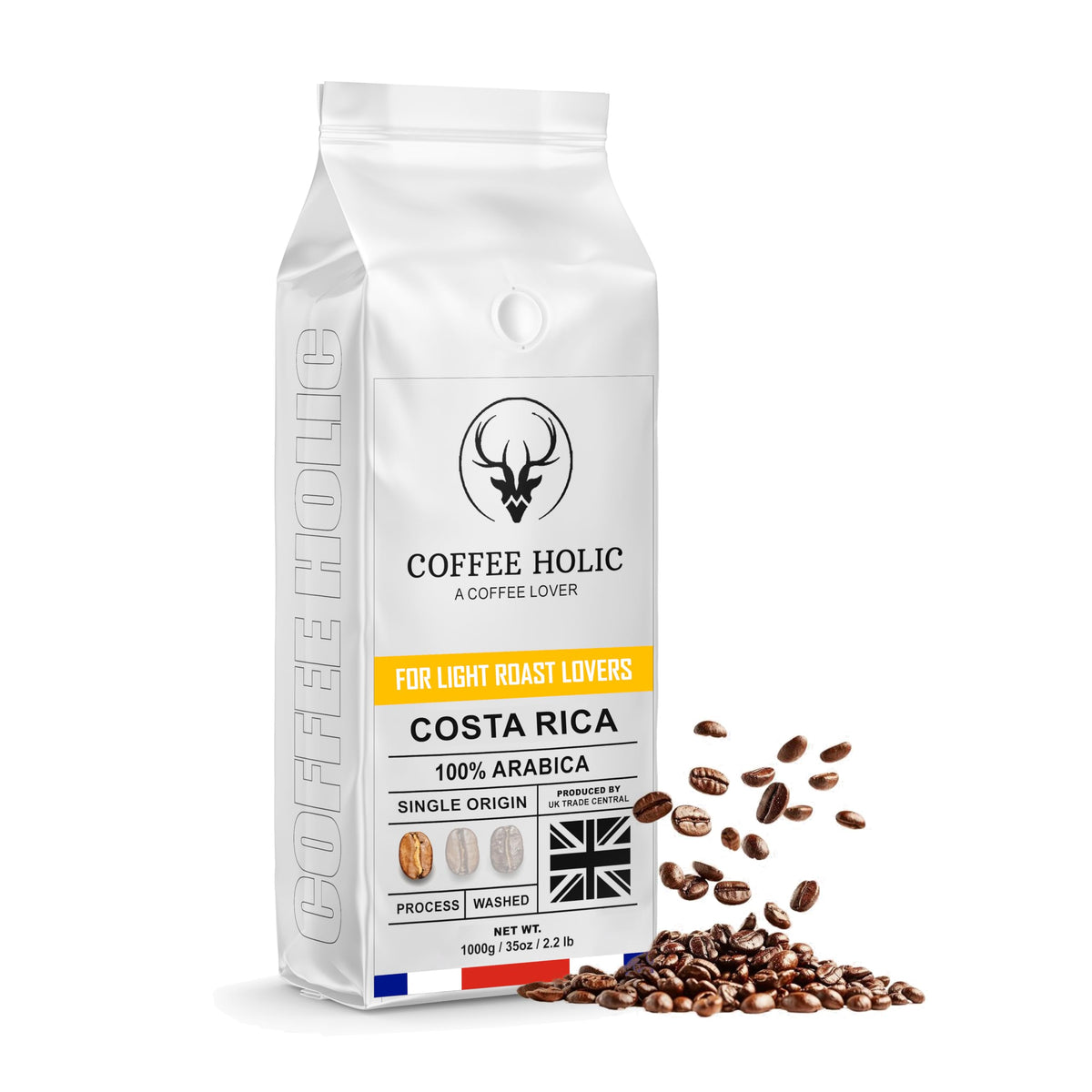 Coffeeholic Costa Rica Coffee Beans 1kg | Light Roast