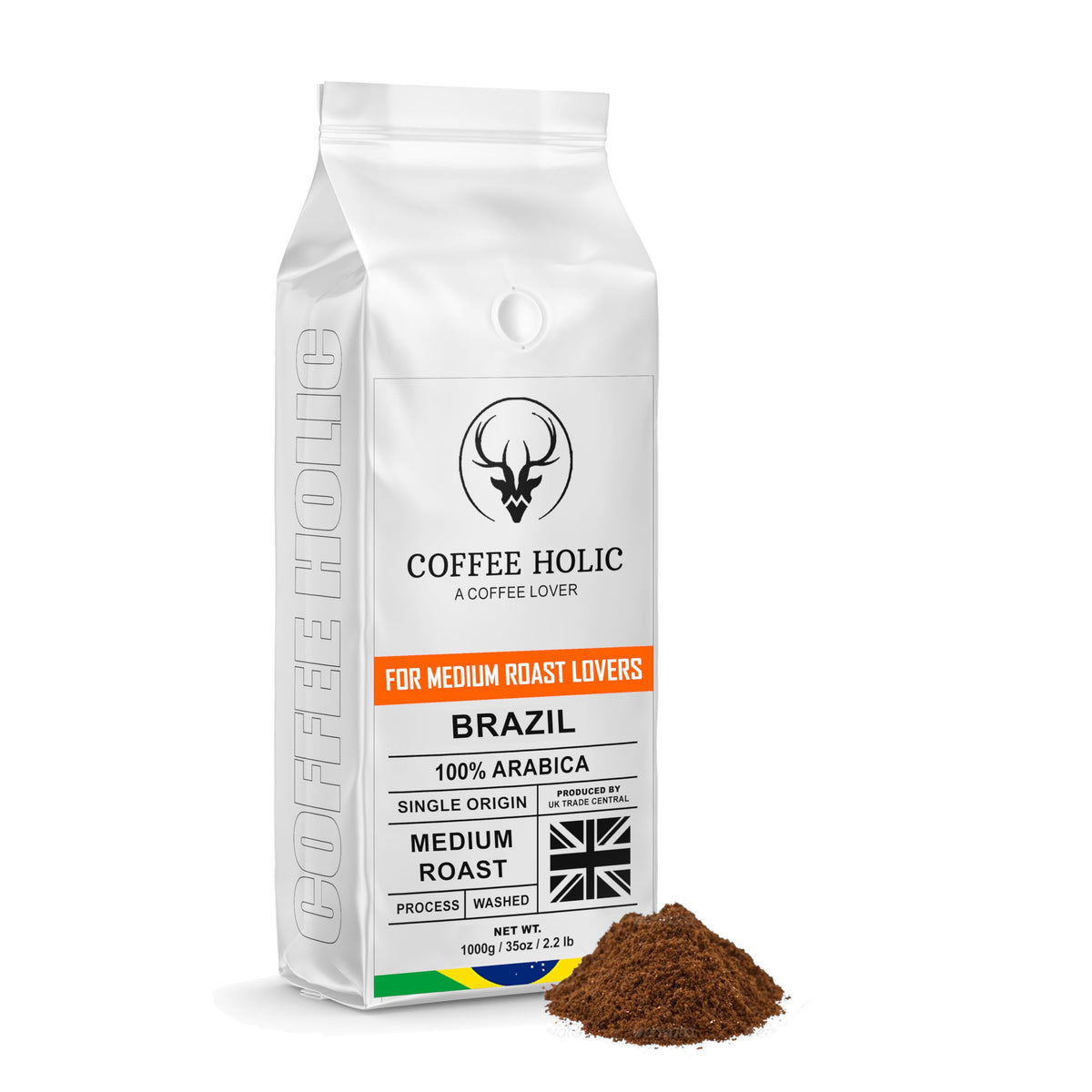 Coffeeholic Brazilian Ground Coffee 1kg | Medium Roast
