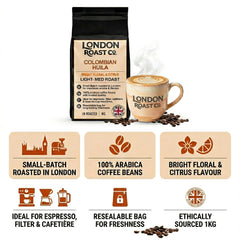 London Roast Co Colombia Huila Coffee Beans 1kg | Light-Medium Roast
