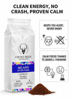 Coffeeholic Milano After Dark Ground Coffee 1kg | Dark Roast