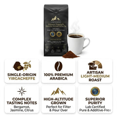 Summit Roasters Ethiopia Yirgacheffe Ground Coffee 1kg | Light Roast