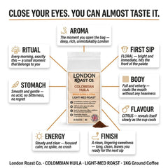 London Roast Co Colombia Huila Ground Coffee 1kg | Light-Medium Roast