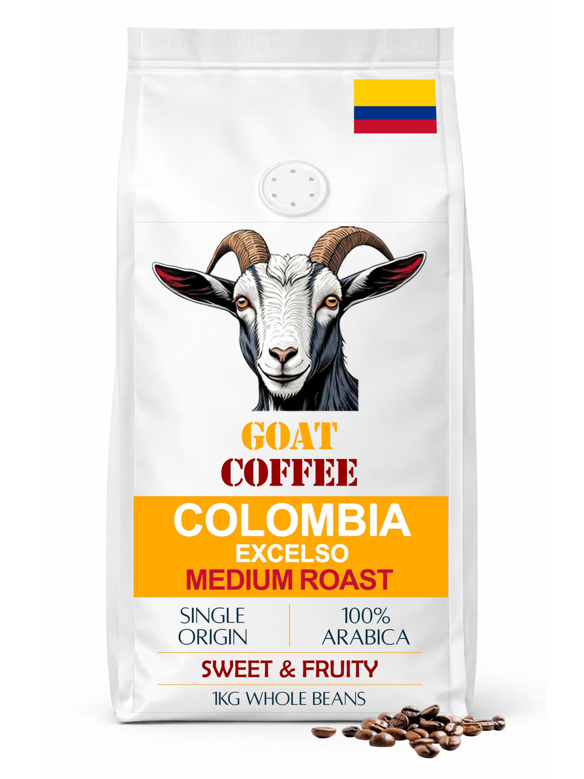 Goat Coffee Colombia Excelso Coffee Beans 1kg | Medium Roast