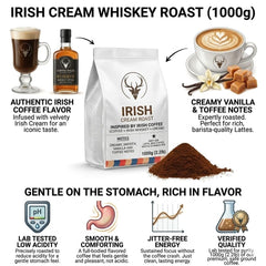 Coffeeholic Irish Cream Whiskey Ground Coffee 1kg | Medium Roast