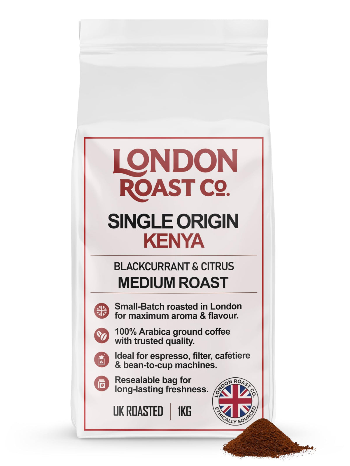 London Roast Co Kenya Ground Coffee 1kg | Medium Roast