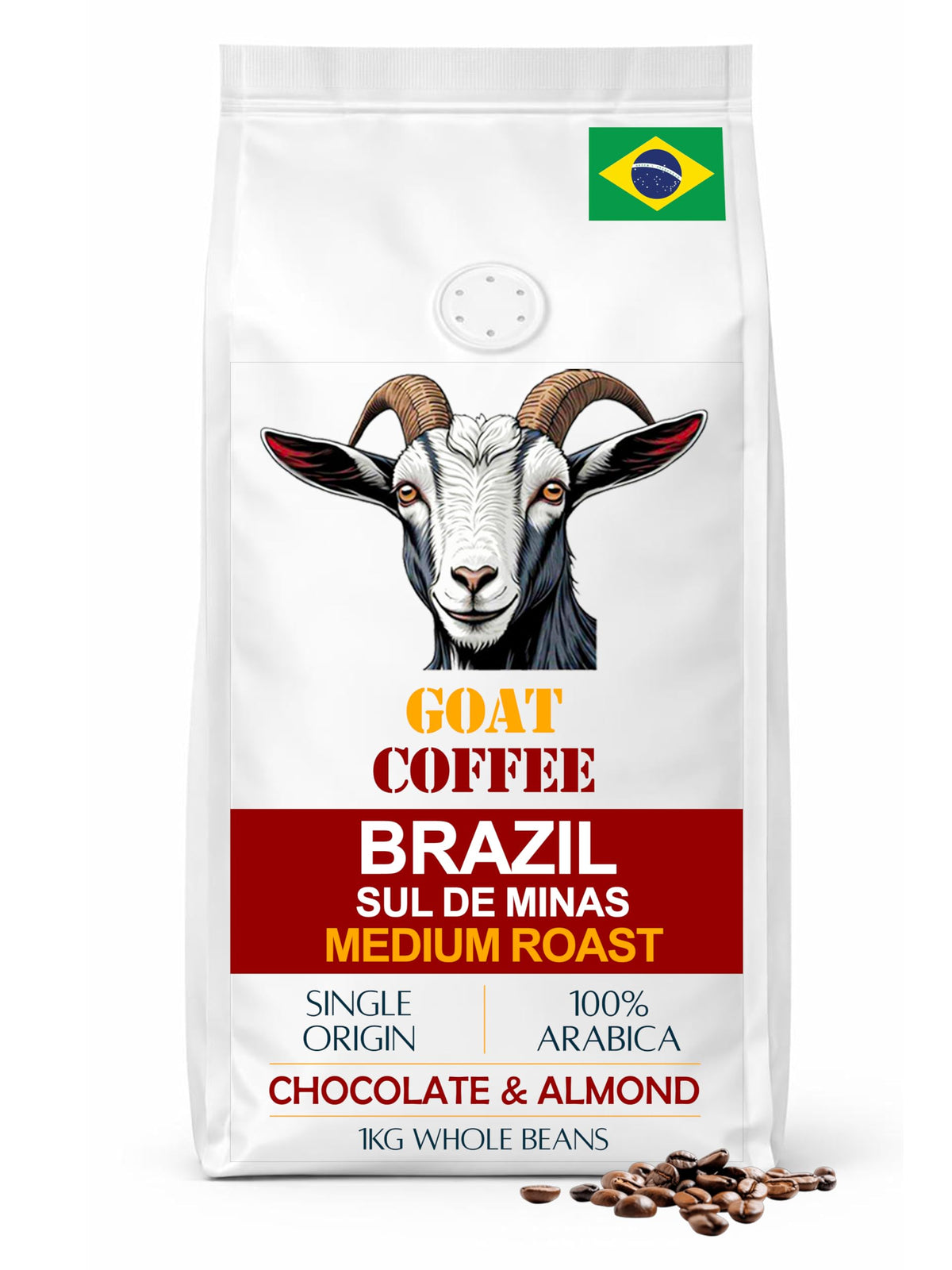 Goat Coffee Brazil Sul de Minas Coffee Beans 1kg | Medium Roast