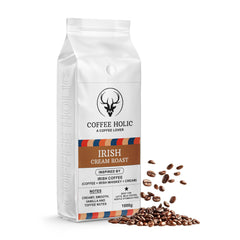 Coffeeholic Irish Cream Whiskey Coffee Beans 1kg | Medium Roast