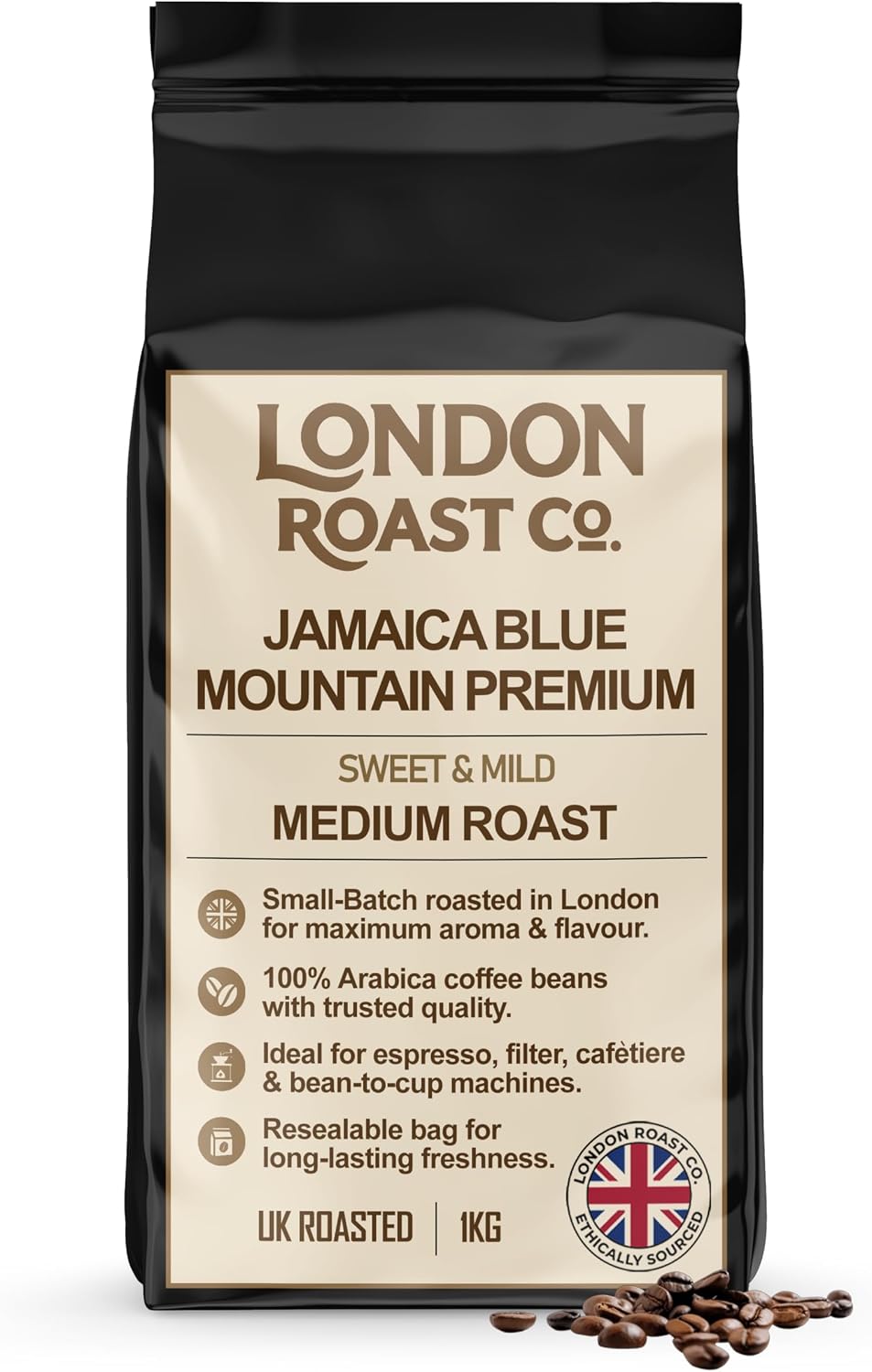 London Roast Co Jamaica Blue Mountain Coffee Beans 1kg | Medium Roast
