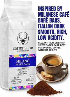 Coffeeholic Milano After Dark Ground Coffee 1kg | Dark Roast