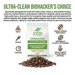 Coffee Planet Clean and Pure Strength Coffee Beans 1kg | Medium Roast