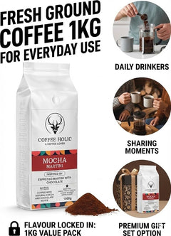 Coffeeholic Mocha Martini Ground Coffee 1kg | Dark Roast
