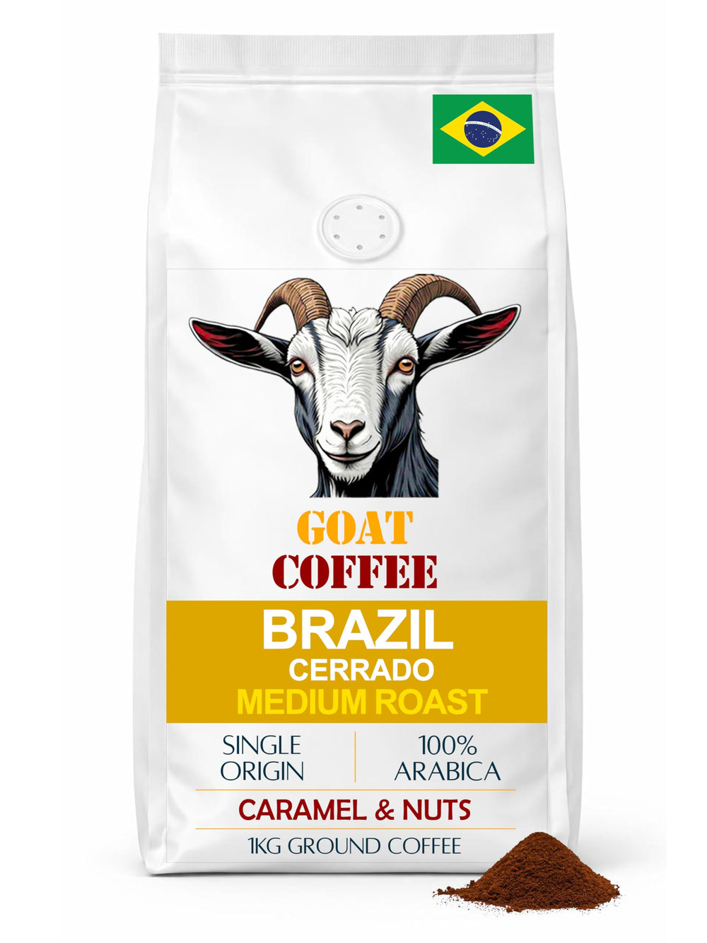 Goat Coffee Brazil Cerrado Ground Coffee 1kg | Medium Roast