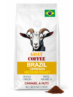 Goat Coffee Brazil Cerrado Ground Coffee 1kg | Medium Roast