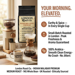 London Roast Co Indian Malabar Coffee Beans 1kg | Medium Roast