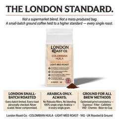 London Roast Co Colombia Huila Ground Coffee 1kg | Light-Medium Roast