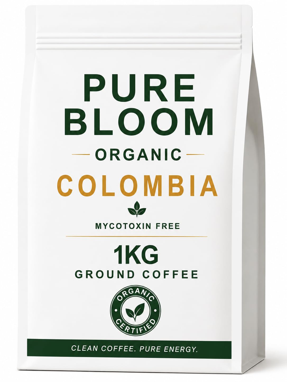 Pure Bloom Clean Colombia Ground Coffee 1kg