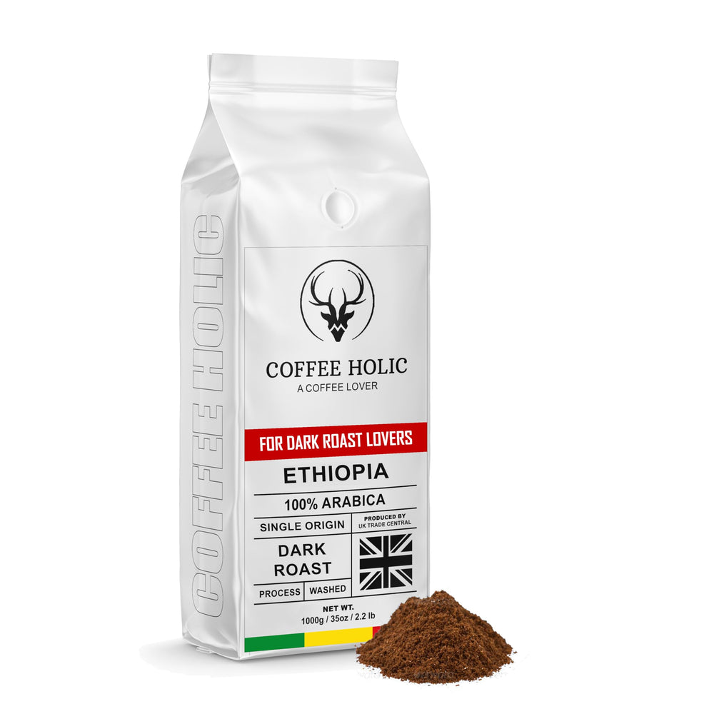 Coffeeholic Ethiopia Ground Coffee 1kg | Dark Roast