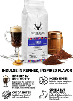 Coffeeholic Blue Irish Whiskey Inspired Ground Coffee 1kg | Medium Roast