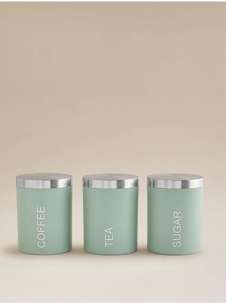 Coffeeholic Tea, Coffee & Sugar Canister Set | Light Green