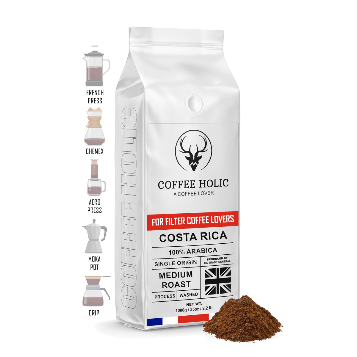 Coffeeholic Costa Rica Filter Coffee 1kg | Medium Roast