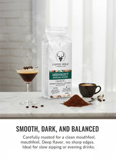Coffeeholic Midnight Martini Espresso Blend Ground Coffee 1kg | Dark Roast