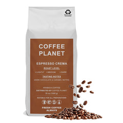 Coffee Planet Espresso Crema Coffee Beans 1kg | Light-Medium Roast
