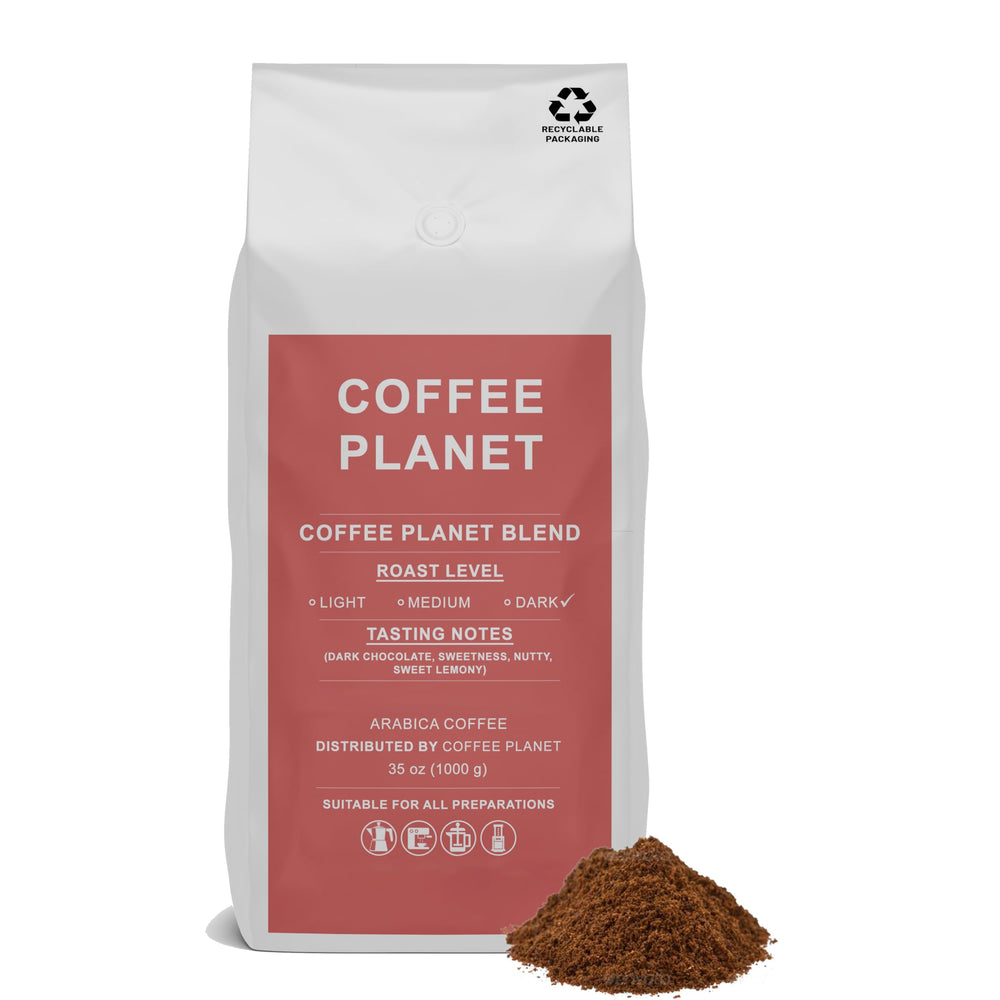 Coffee Planet Blend Ground Coffee 1kg | Dark Roast