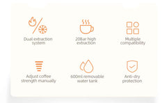 Coffeeholic Bean-to-Cup Coffee Machine | 20 Bar, 1450W