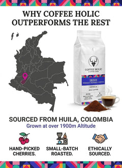 Coffeeholic Blue Irish Whiskey Inspired Ground Coffee 1kg | Medium Roast