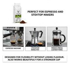 Coffeeholic Roma Night Espresso Ground Coffee 1kg | Italian Roast