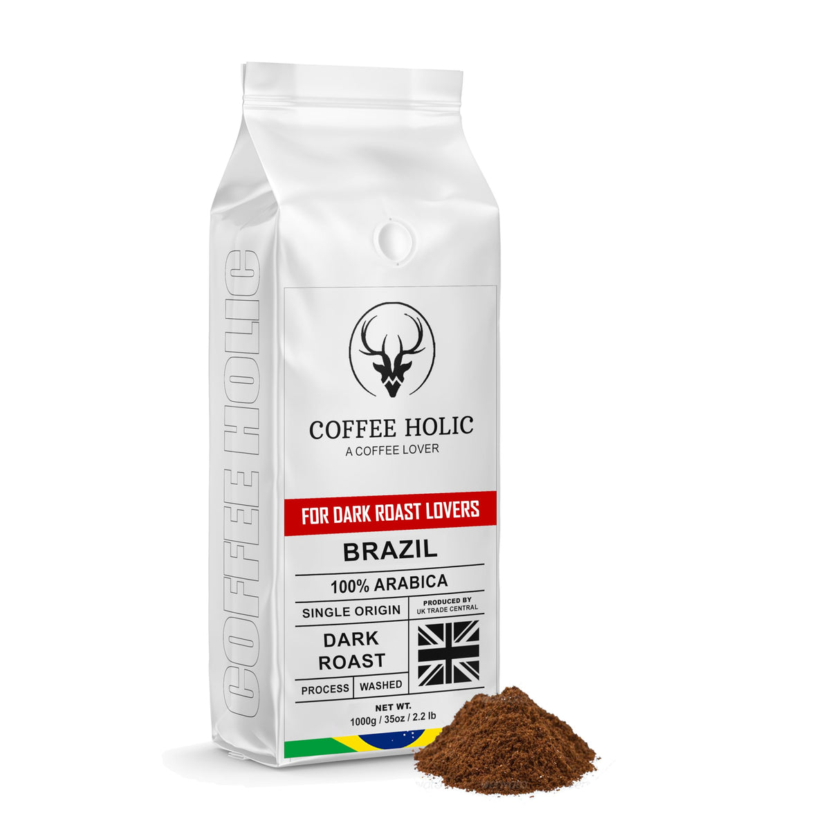 Coffeeholic Brazilian Ground Coffee 1kg | Dark Roast