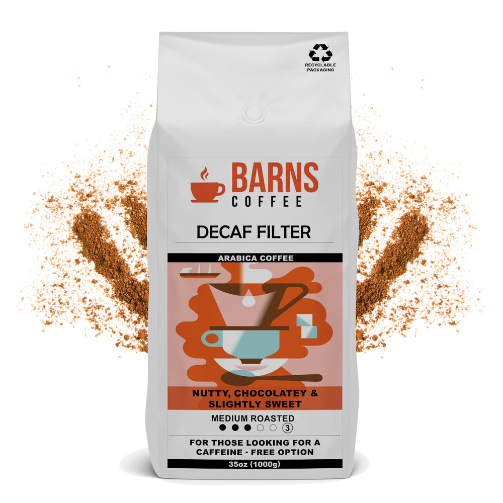 Barns Decaf Ground Coffee 1kg | Medium Roast