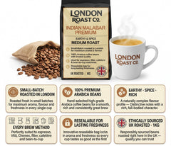 London Roast Co Indian Malabar Coffee Beans 1kg | Medium Roast
