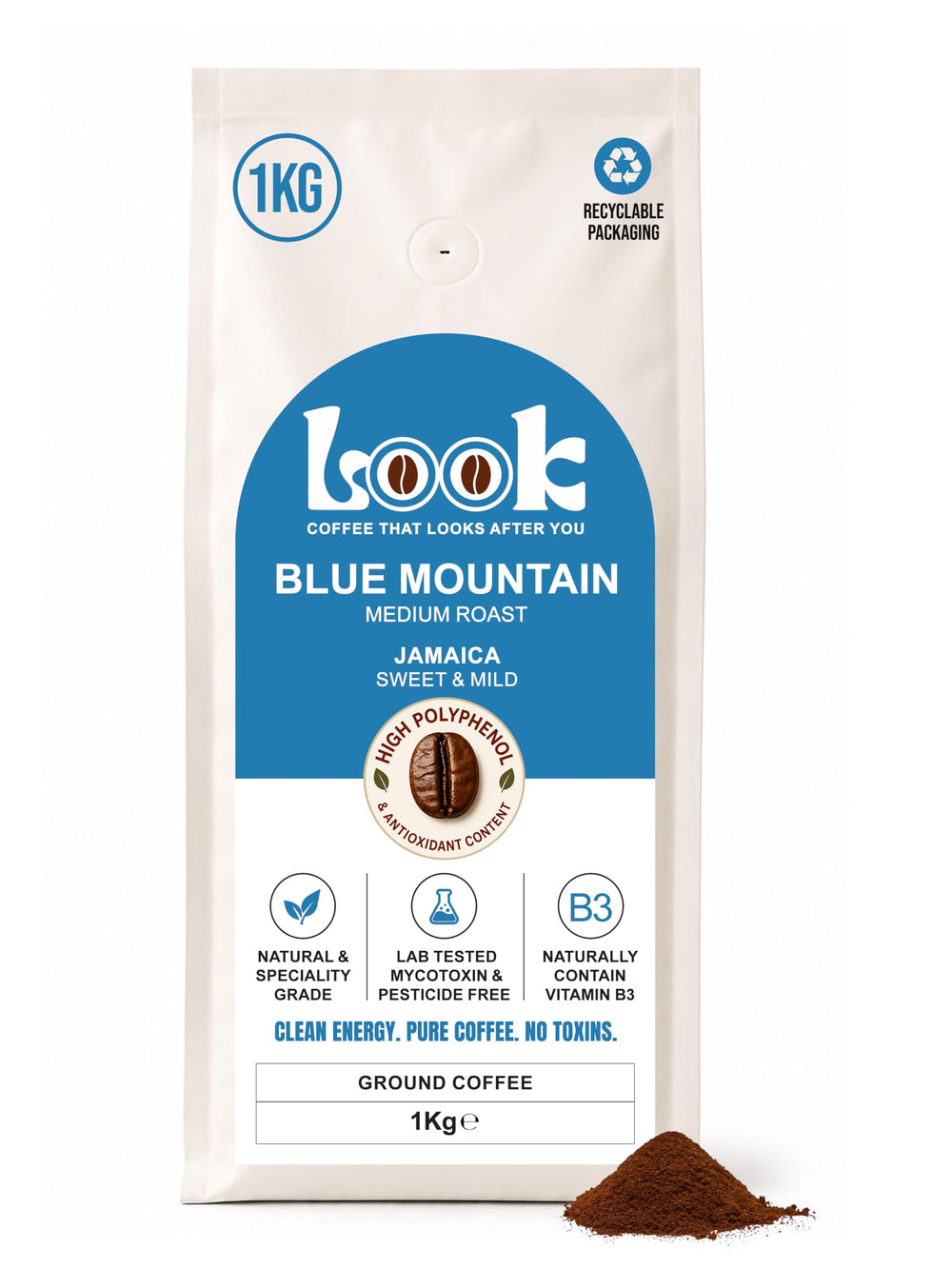 Look Coffee Blue Mountain Jamaica Ground Coffee 1kg | Medium Roast