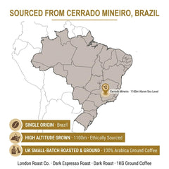 London Roast Co Brazil Cerrado Mineiro Ground Coffee 1kg | Dark Roast