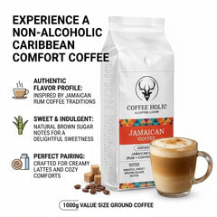 Coffeeholic Jamaican Rum Inspired Ground Coffee 1kg | Medium Roast