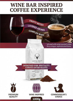 Coffeeholic Wine Inspired Ground Coffee 1kg | Dark Roast