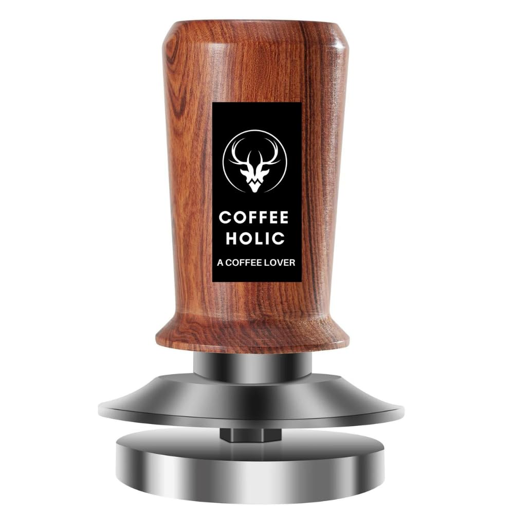 Coffeeholic 58mm Calibrated Espresso Tamper | Wooden Handle