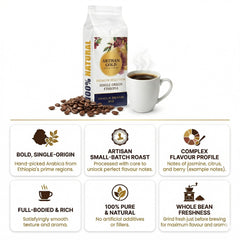 Coffeeholic Ethiopia Coffee Beans 1kg | Light-Medium Roast