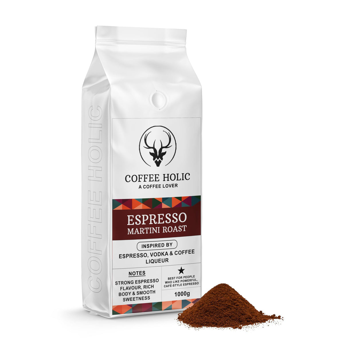 Coffeeholic Espresso Martini Vodka Roast Ground Coffee 1kg | Medium Roast