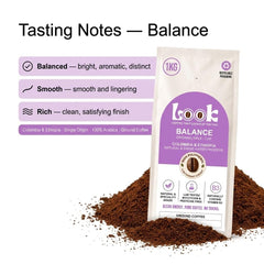 Look Coffee Balance Half-Caf Organic Ground Coffee 1kg