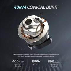 Coffeeholic Electric Burr Coffee Grinder 50g | 36 Grind Settings