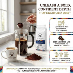 Coffeeholic Jamaican Rum Inspired Ground Coffee 1kg | Dark Roast
