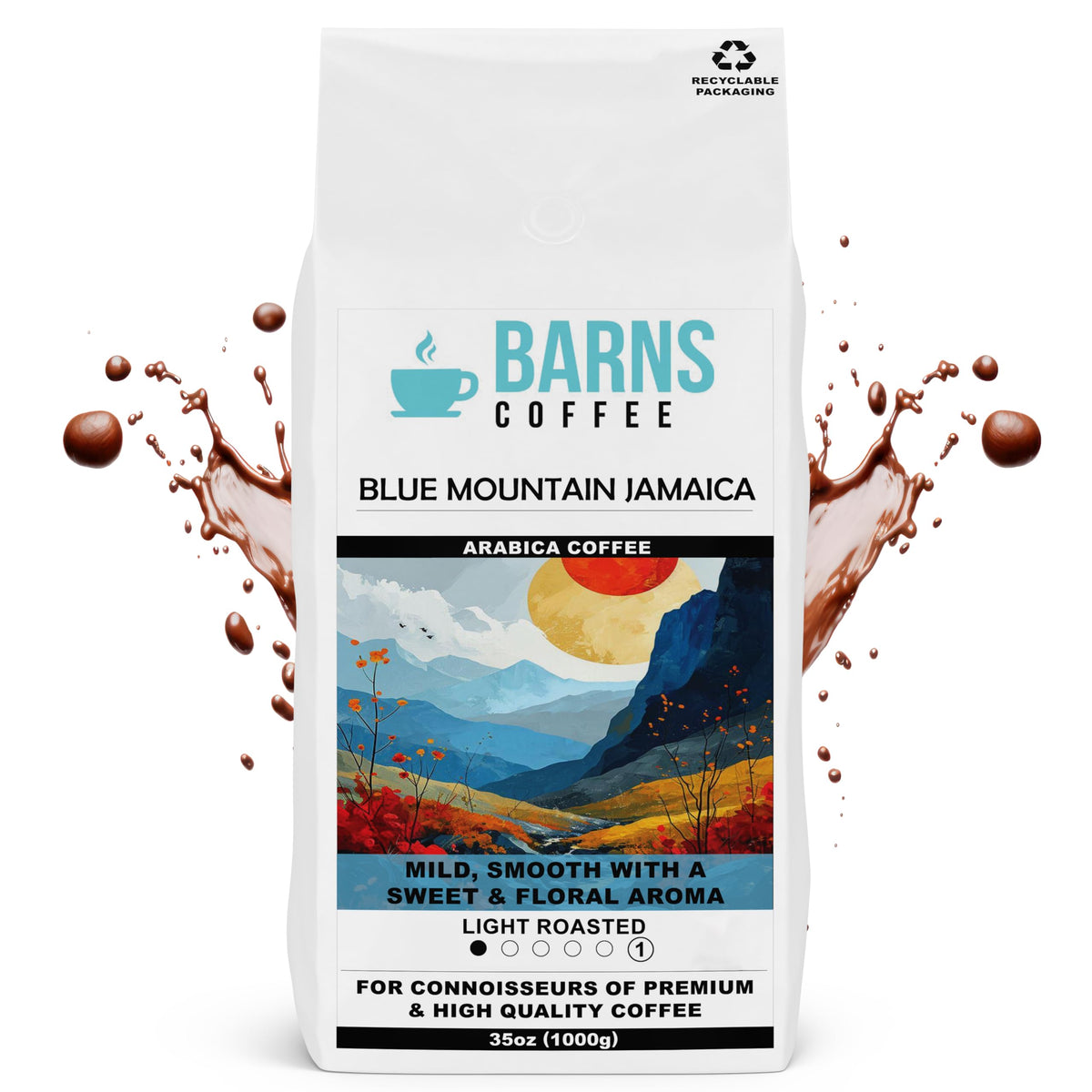 Barns Blue Mountain Jamaica Coffee Beans 1kg | Light-Medium Roast