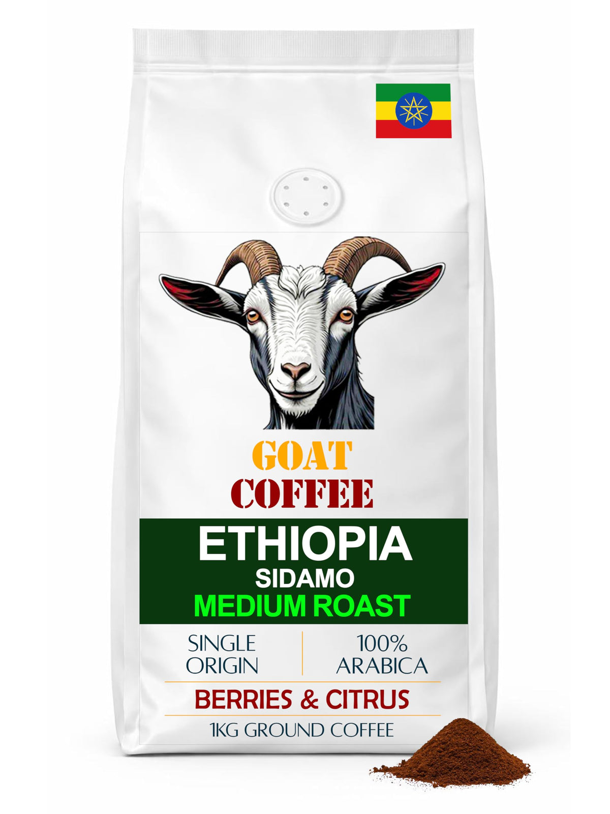 Goat Coffee Ethiopia Sidamo Ground Coffee 1kg | Medium Roast